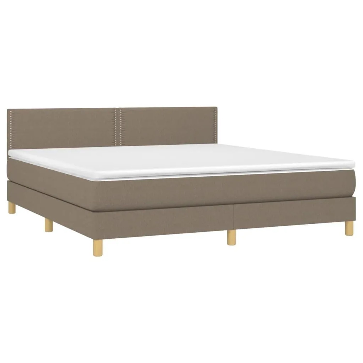 vidaXL Boxspringbett mit Matratze & LED Taupe 180x200 cm Stoff 3133657 günstig online kaufen