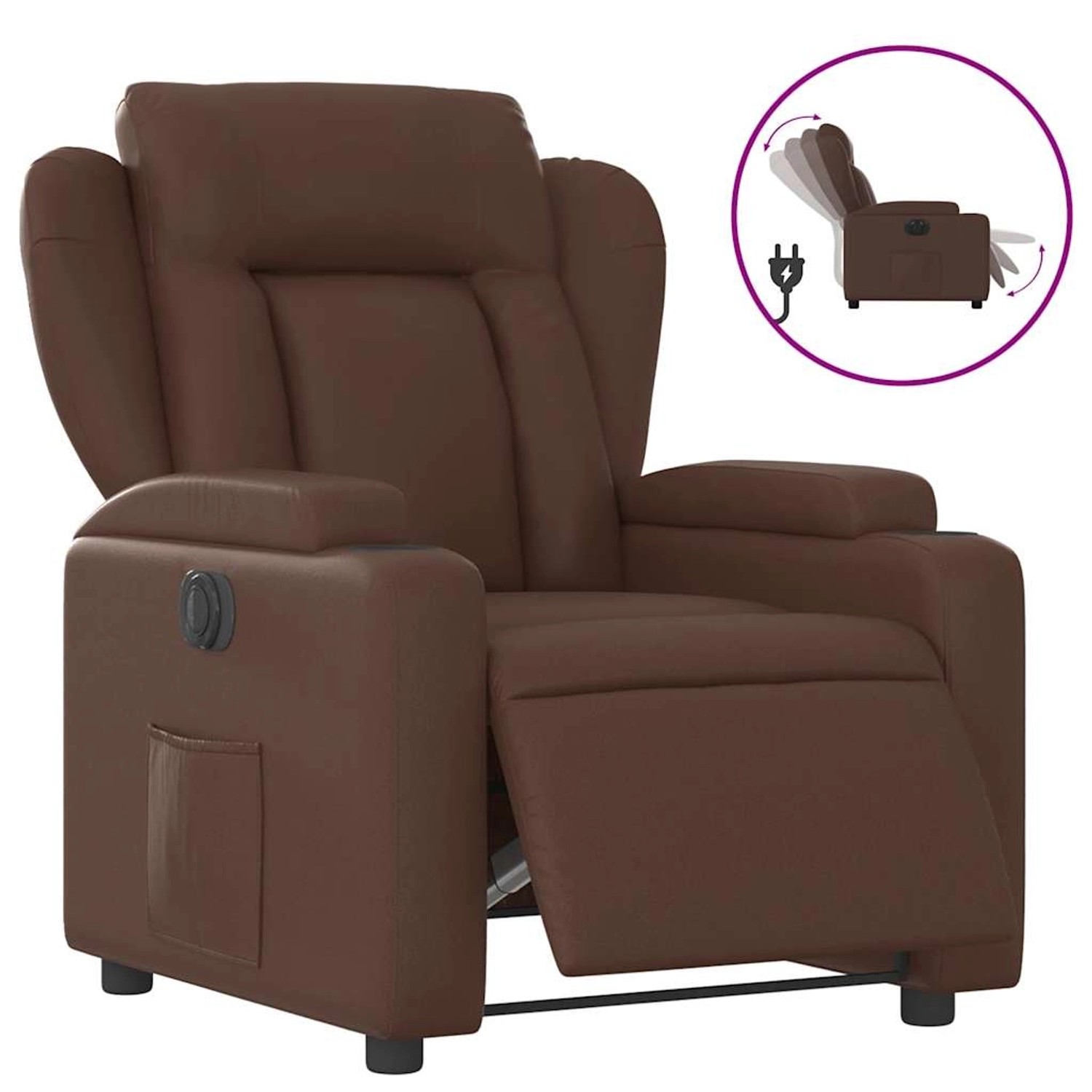 vidaXL Elektrischer Relaxsessel Braun Kunstleder 3204532 günstig online kaufen