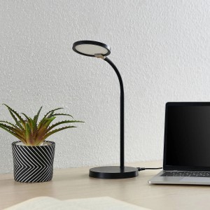 Lindby LED Tischlampe Binera 9643107 Dimmbar Modern in Schwarz 1-flammig Arbeitszimmerleuchte