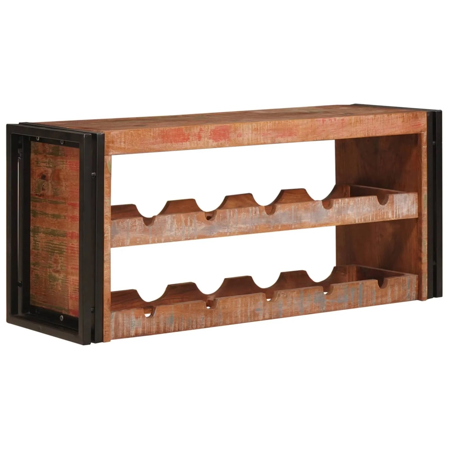 vidaXL Weinregal Braun 100 x 45 x 33 cm Massives Altholz 4104762