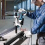 Bosch Professional GSB 19-2 RE Schlagbohrmaschine im Einsatz mit Bohrständer.
