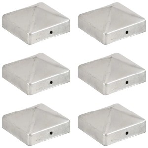 vidaXL Pfostenkappen 6 Stk Pyramide Verzinktes Metall 71 x 71 mm 145489