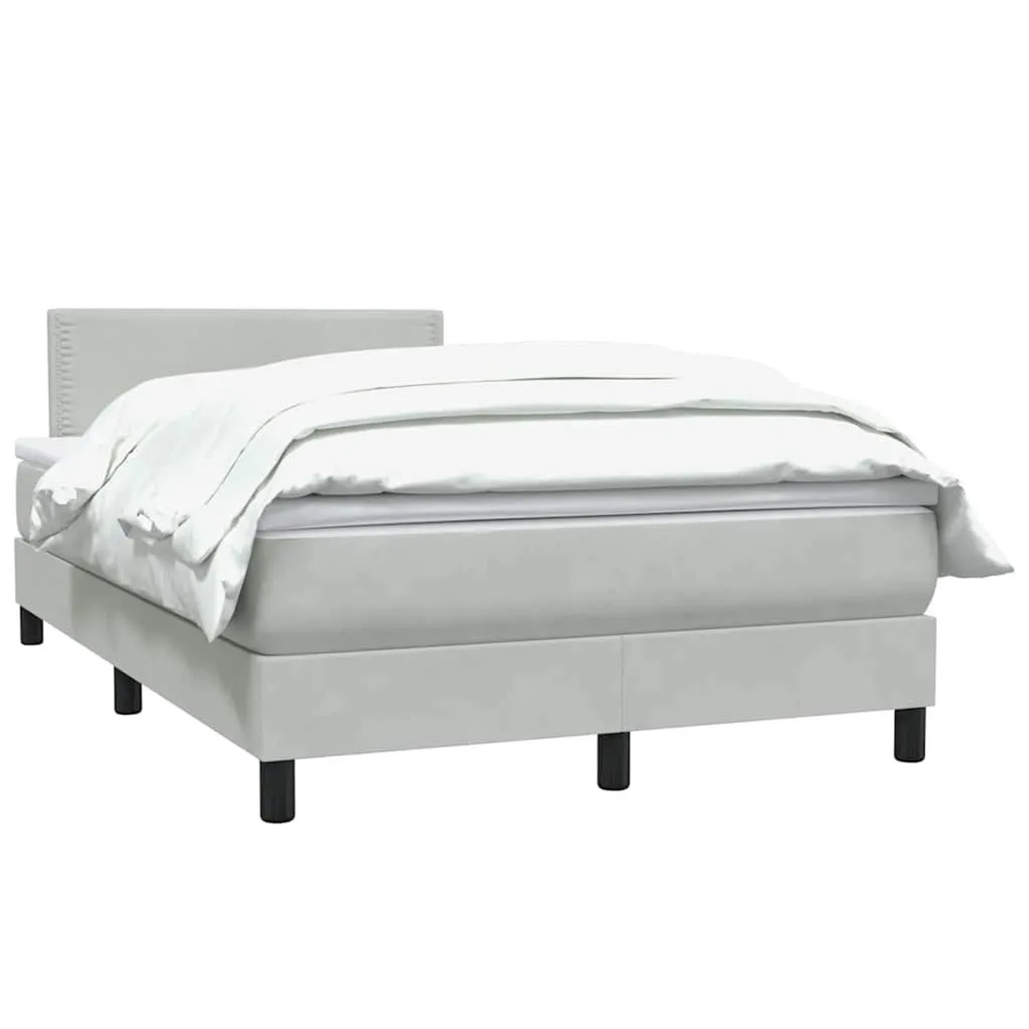 vidaXL Boxspringbett mit Matratze Hellgrau 120x210 cm Samt 3316107 günstig online kaufen