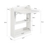 SoBuy Klapp-Schreibtisch FWT92-W, weiß, mit Ablagen und Maßangaben für Computertisch.