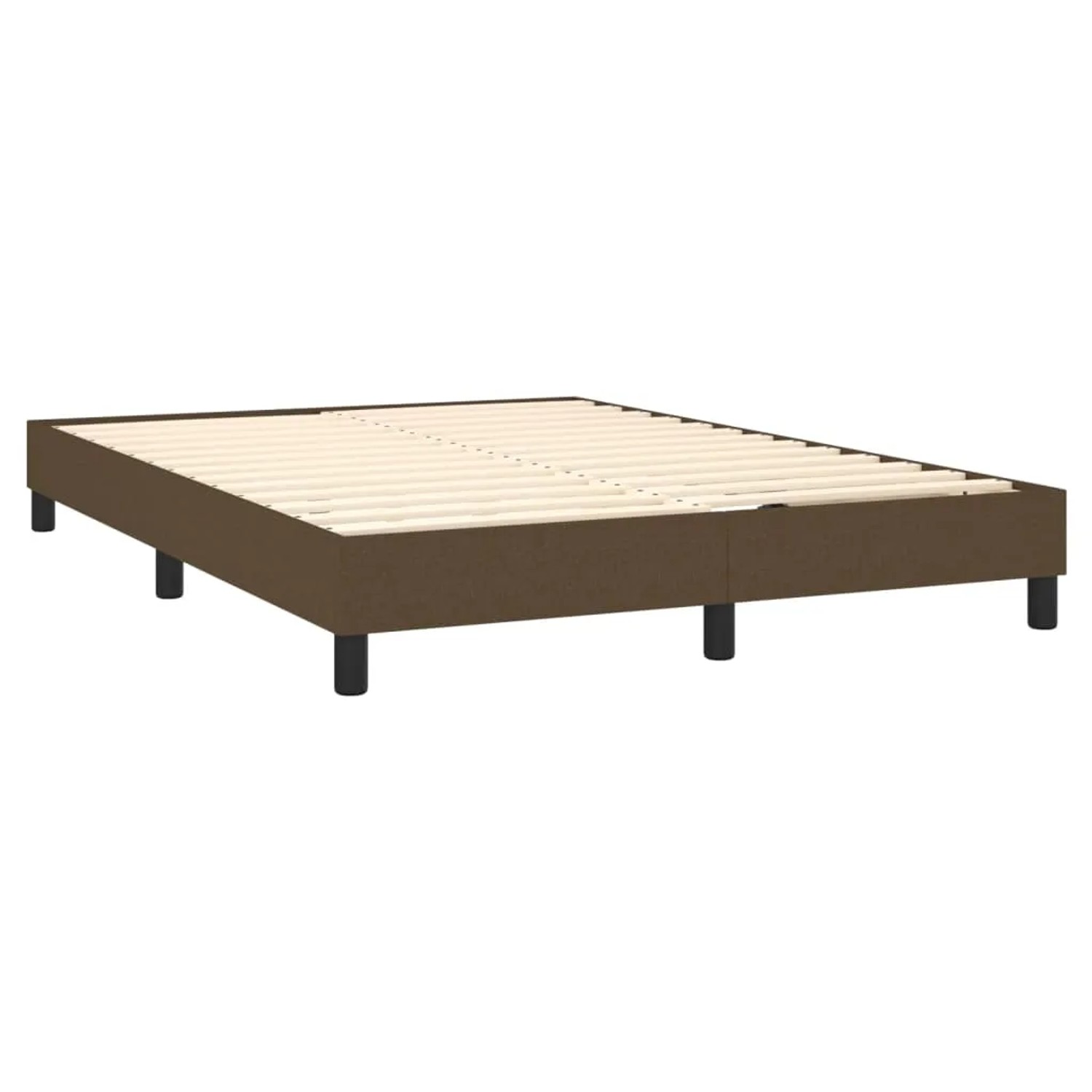 Boxspringbett vidaXL, dunkelbraun, 140x190 cm, Stoffbezug. Bettrahmen mit Lattenrost.