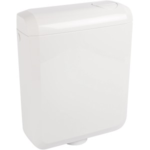Calmwaters Aufputz-Spülkasten, weiß, mit 2-Mengen-Spülung für WC.