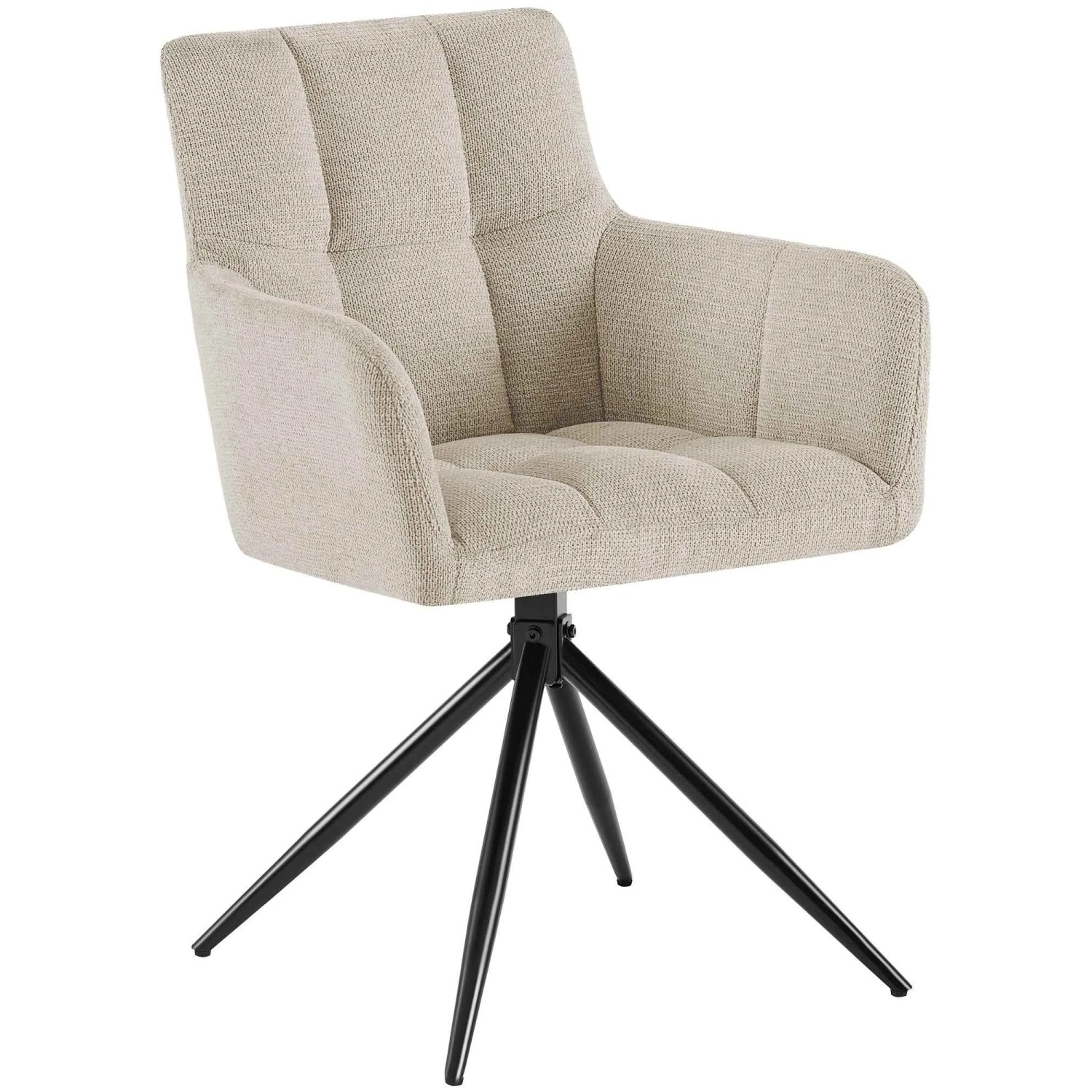 DELUKE Esszimmerstuhl DEBAS Stoff Creme 59x59x87cm Essstühle Esszimmerstühle Küchenstühle Wohnzimmerstühle