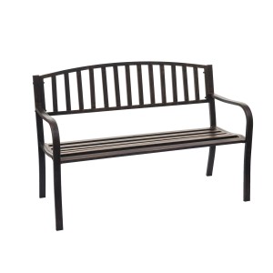 Gartenbank MCW F43 Vintage Bronze für 2 Personen mit Armlehne.