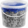 LUX Nivellierhilfe Startset: 100 Keile (blau), 300 Clips (grau) im Eimer.