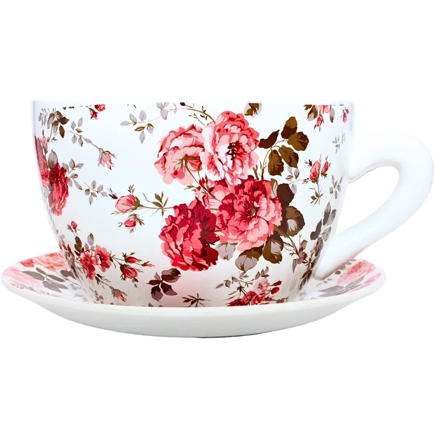 Dekohelden24 Blumentopf Pflanztopf Pflanztasse Pflanzkübel Pflanzgefäß L/B/H 25 x 23 x 14 cm