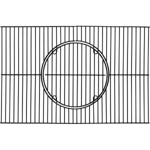Schwarzes, emailliertes Tepro Universal Grillrost-Set, 69,5x46cm, mit herausnehmbarer Rostmitte.
