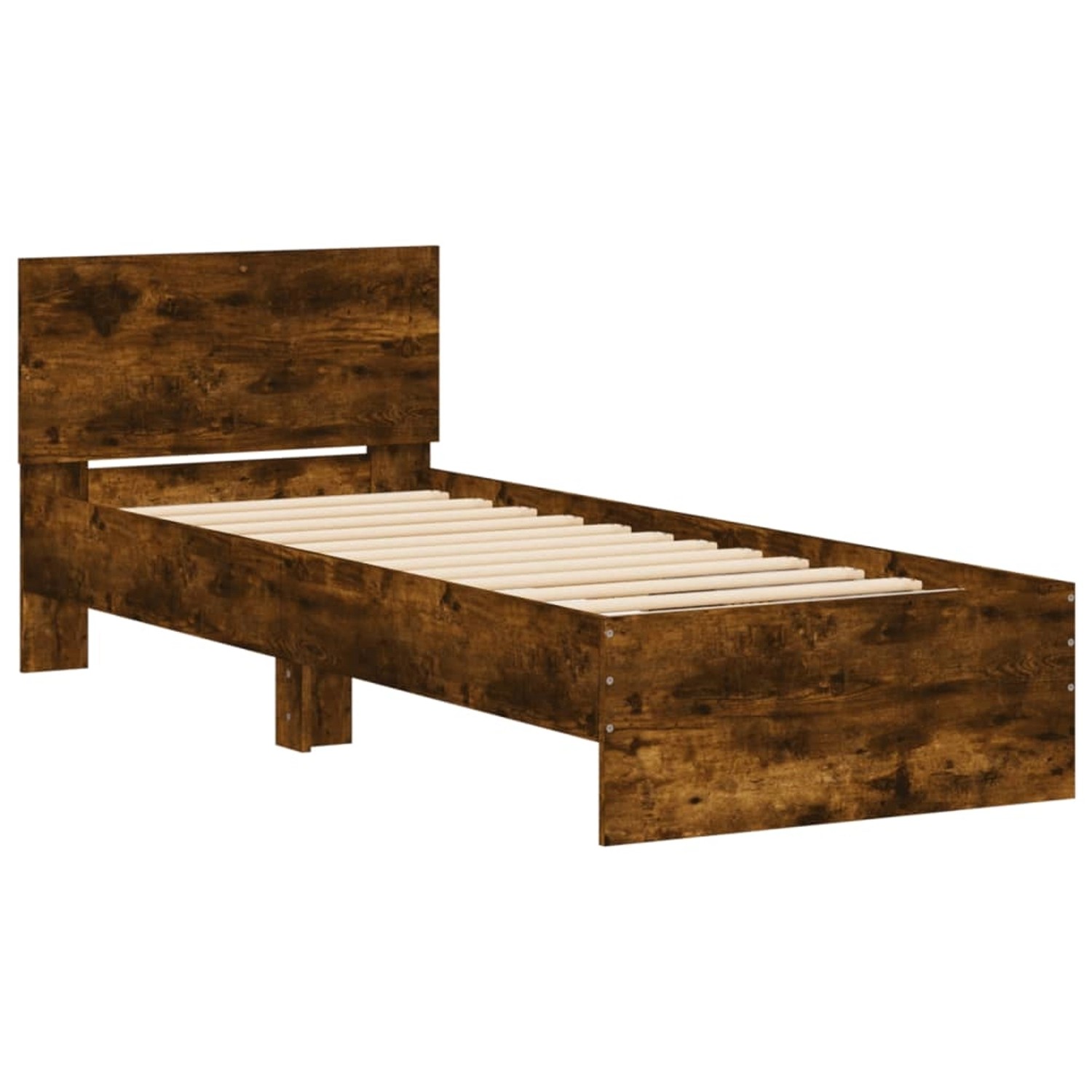 vidaXL Bettgestell mit Kopfteil und LED-Leuchten Räuchereiche 90x190cm 8388 günstig online kaufen