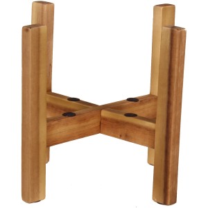 Brauner Universal Holz-Blumenständer aus Akazie, 23,5x23,5x20 cm.