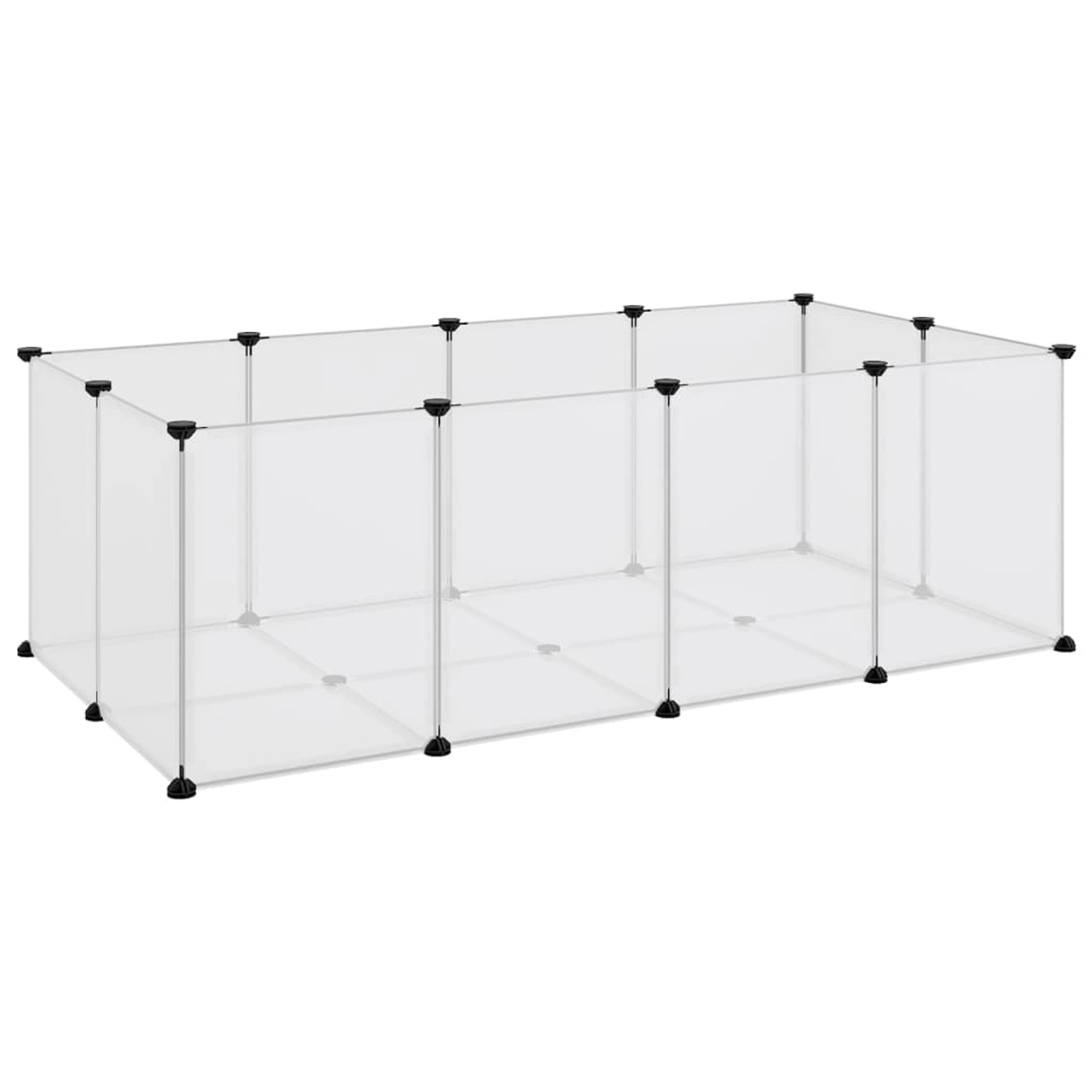 vidaXL Kleintierkäfig Transparent 144x74x46,5 cm PP und Stahl