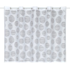 Weißes Ösenpanneau „Neusser Collection Fin“ 85x135 cm mit modernem Punktedesign für Fenstervorhänge.