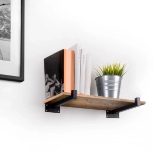 Emuca Satz Träger-Set für Regale in Holz Shelf mit Vierkantrohr Stahl Schwarz Satz Regalträger-Set