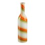 Cremefarbene Deko-Flasche Rioja von Mica Decorations, 75 cm hoch, mit orange-grünen Streifen.