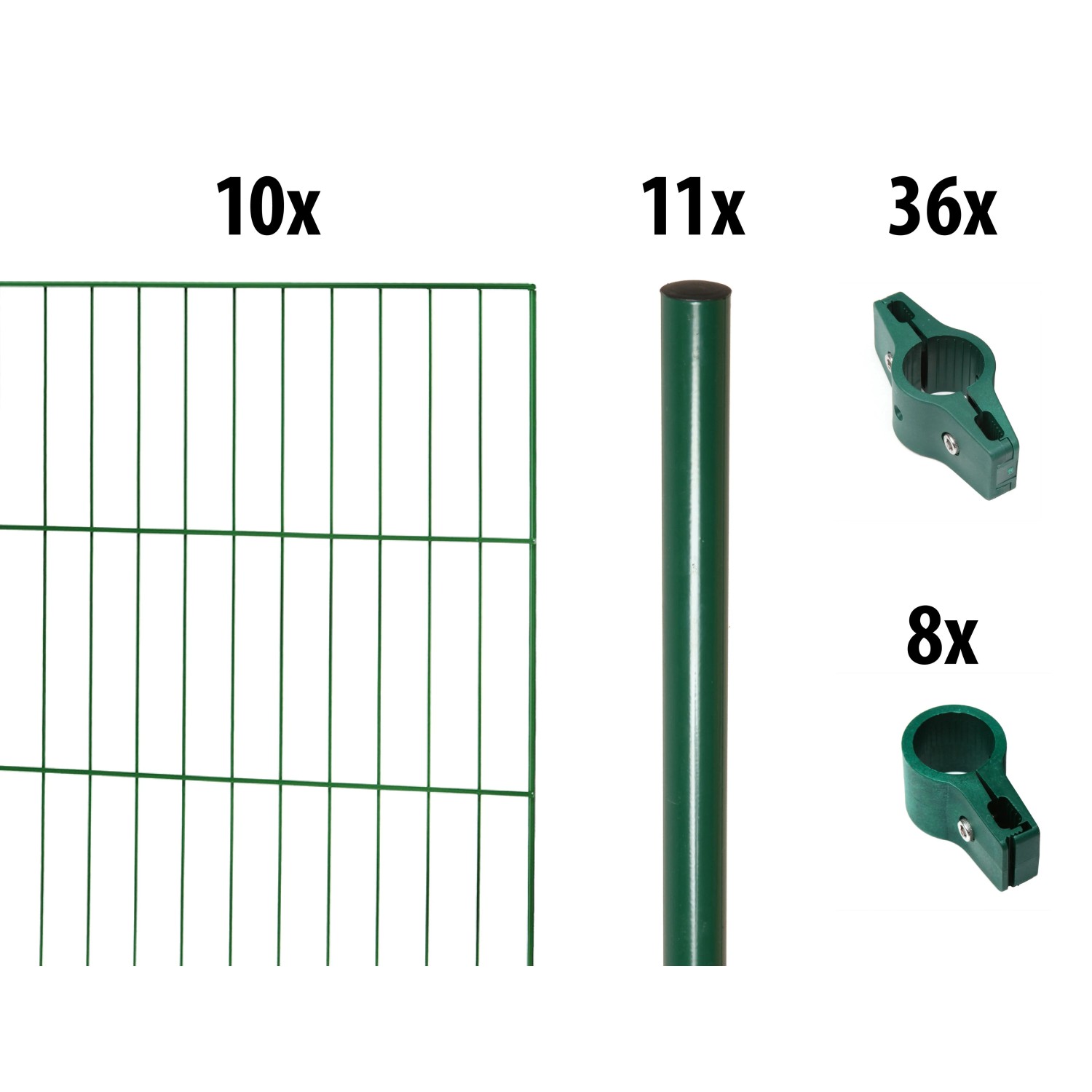 Floraworld Einstabmatten-Set 150 cm x 20 m x Ø 34 mm Moosgrün