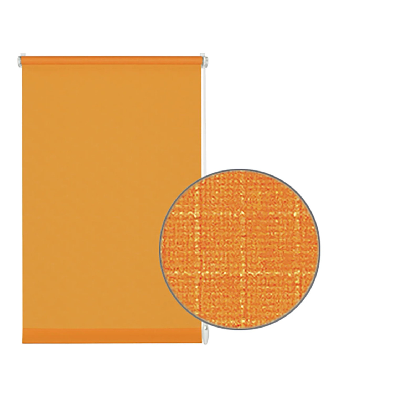 Gardinia EasyFix Rollo, 120x150 cm, orange. Lichtdurchlässiges Rollo mit Detailansicht der Textilstruktur.