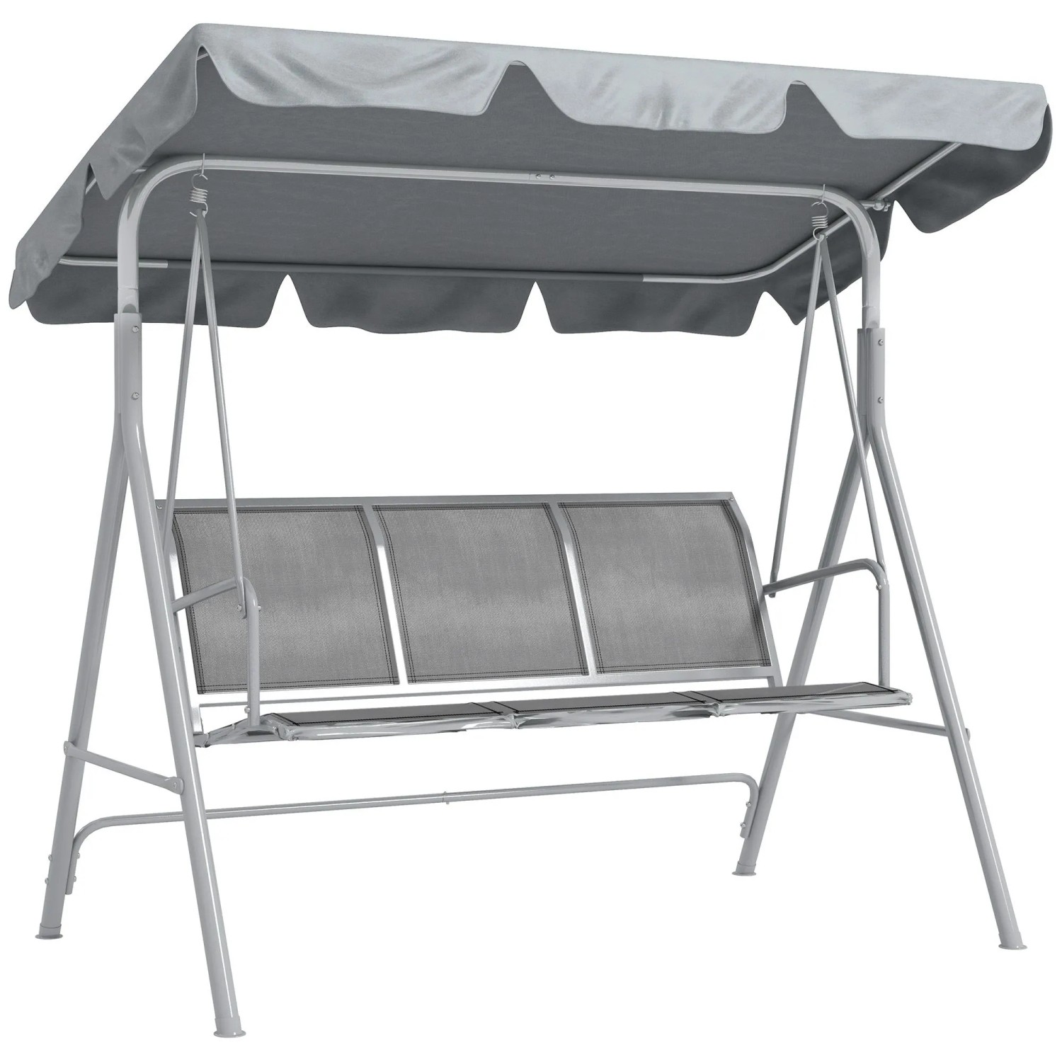 Outsunny 3-Sitzer Gartenschaukel 170 x 110 x 153 cm Grau
