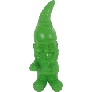 Grüner Gartenzwerg mit Stinkefinger, 38 cm hoch, aus Polyresin.