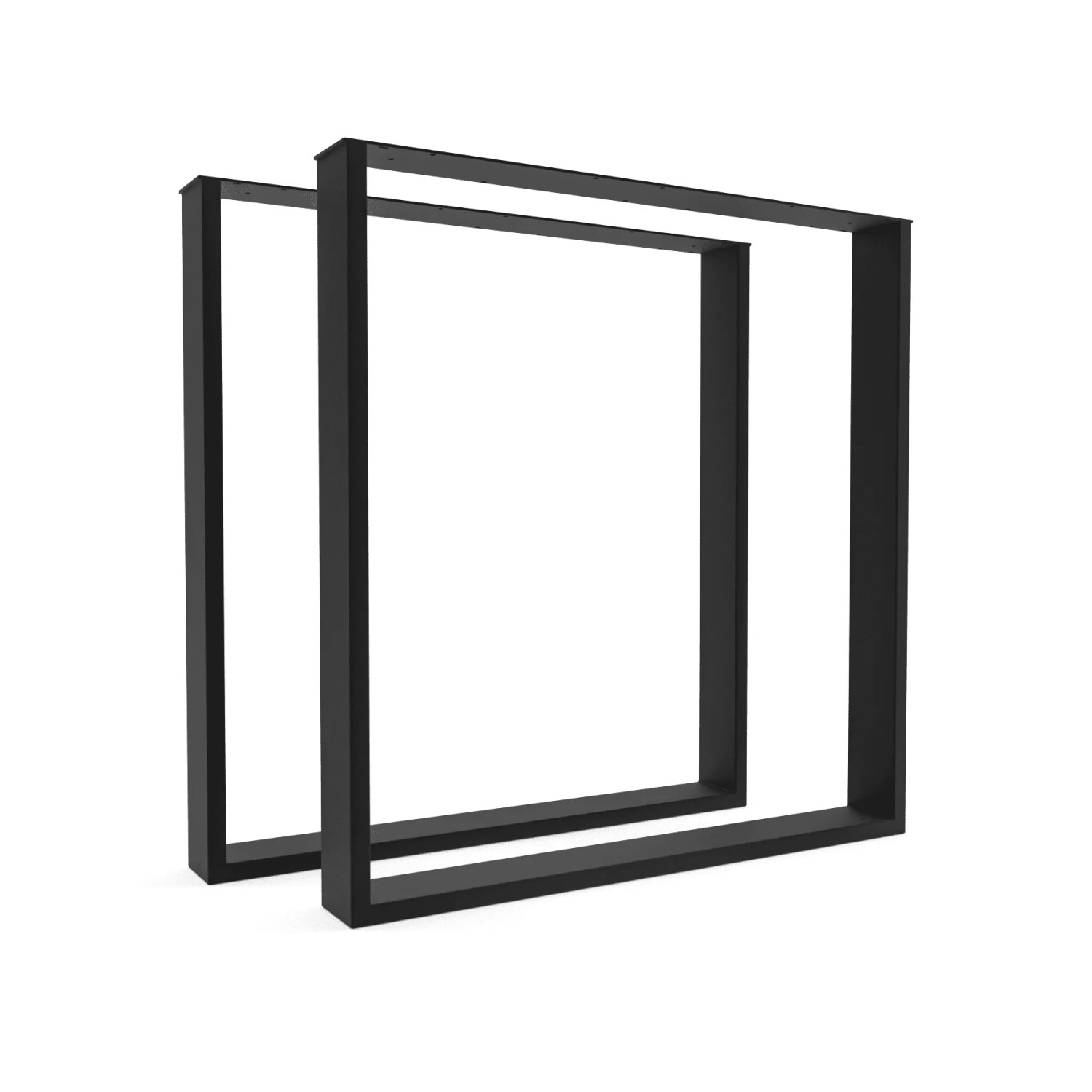 HEVVA Tischbeine BASEL 70 cm Tief 72 cm Höhe 2er Set Schwarz