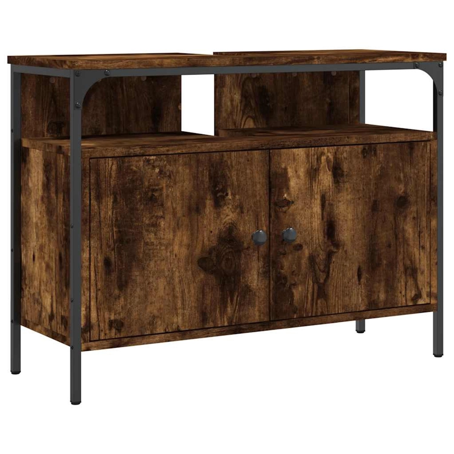 vidaXL Waschbeckenunterschrank Räuchereiche 80x30x60 cm Holzwerkstoff 84244 günstig online kaufen