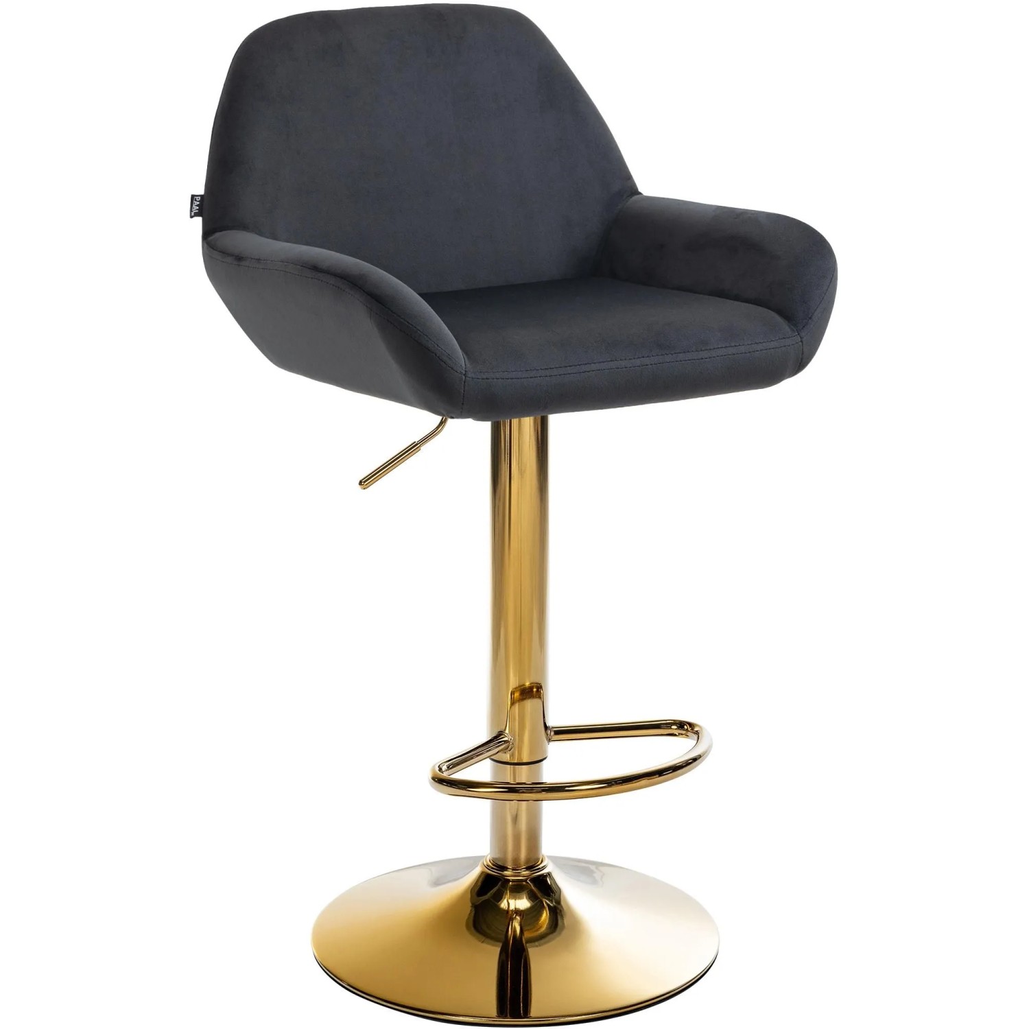 CLP Barhocker Braga Gold Samt Schwarz