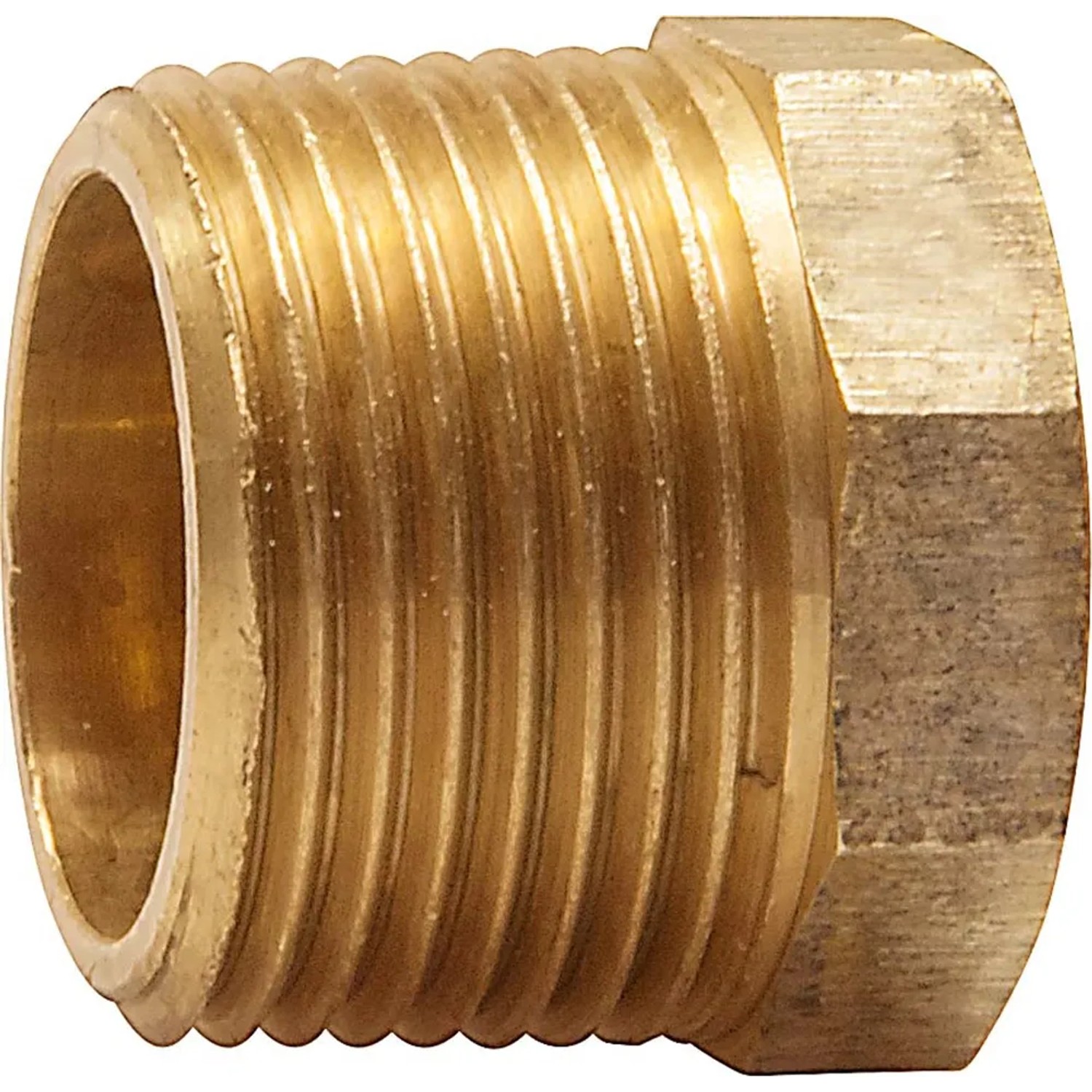 Gewinde-Reduzierstück aus Rotguss, 14,9 mm auf 26,4 mm, für Sanitär- und Heizungsanlagen.
