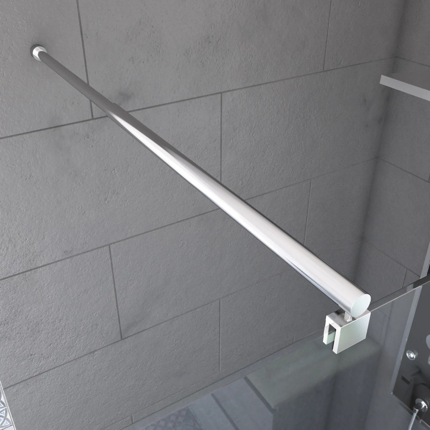 Aurlane Haltebügel Parma Chrom, verstellbar von 70-100 cm, für Duschen.