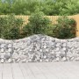 4er Set vidaXL Gabionen mit Hochbogen, 200x30x80/100 cm, aus verzinktem Eisen, befüllt mit Steinen.