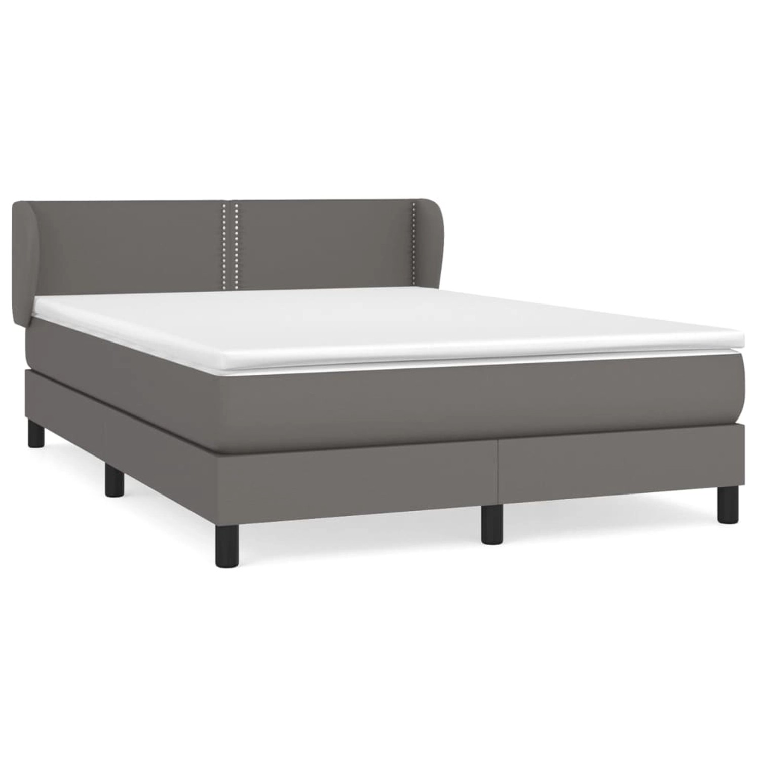 vidaXL Boxspringbett mit Matratze Grau 140x190 cm Kunstleder 3127251 günstig online kaufen