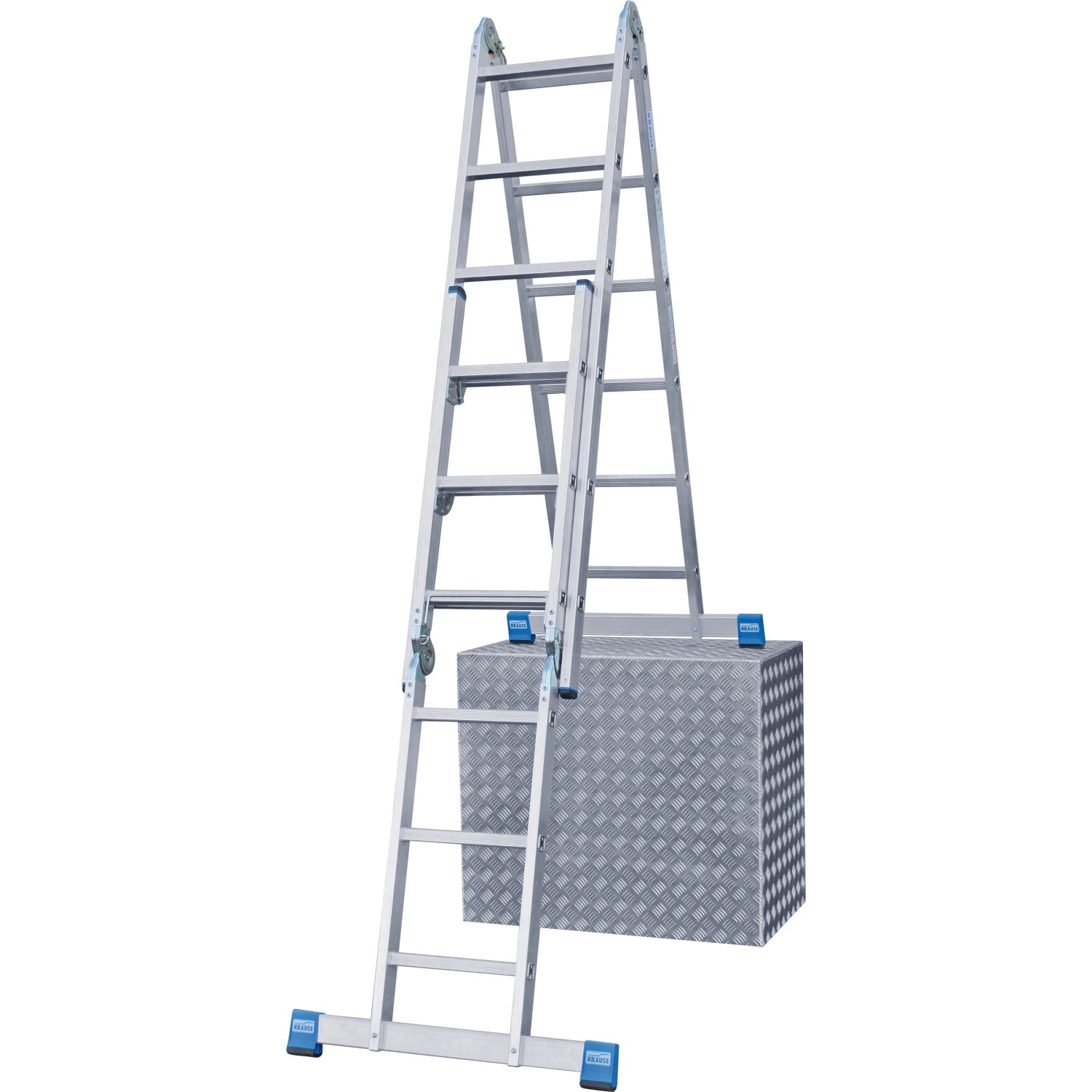 Krause Gelenk-Kombi-Leiter Stabilo 2 x 3 und 2 x 6 Sprossen 435 x 88 x 118 cm