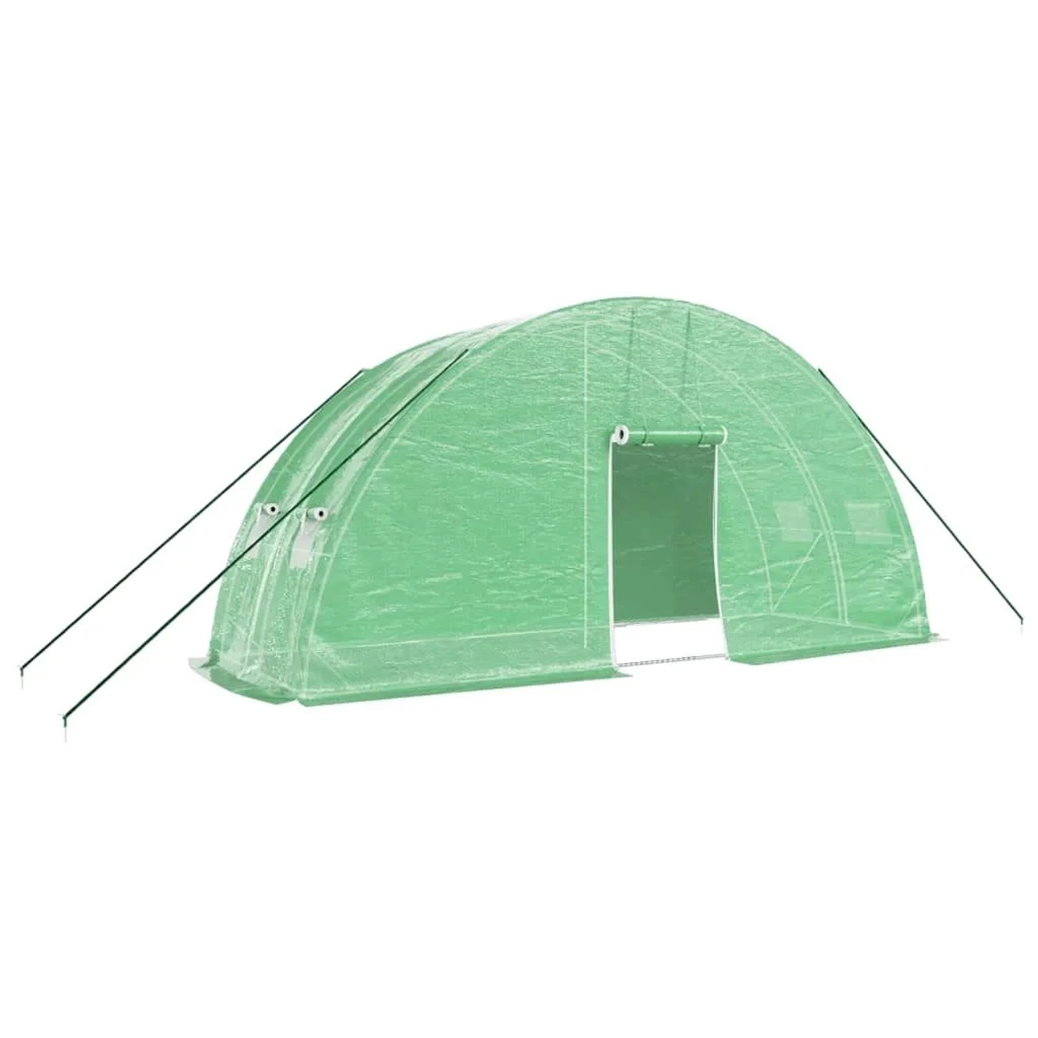 vidaXL Gewächshaus mit Stahlrahmen Grün 12 m² 6x2x2,85 m 364089