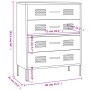 vidaXL Kommode in Senfgelb, Stahl, 80x35x101,5 cm. Sideboard mit 4 Schubladen und Griffen.