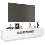 Weißer TV-Schrank mit LED-Beleuchtung, 180 cm breit. Modernes Design für Wohnzimmer.