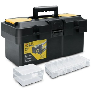 CCLIFE Werkzeugkoffer 13 Zoll Werkzeugbox Kunststoff mit Organizer und Schnellverschluss