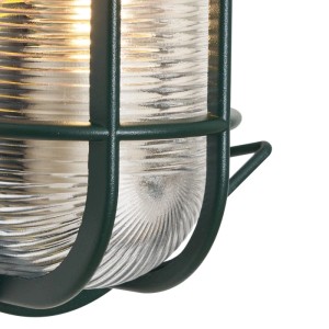 QAZQA Außenwand- und Deckenleuchte Dunkelgrün Oval IP44 Noutica