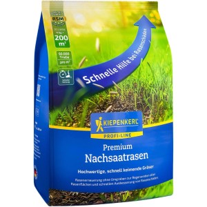 Kiepenkerl Profi-Line Premium Nachsaatrasen, 4 kg Packung für dichten, strapazierfähigen Rasen.