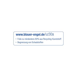 Blauer Engel Siegel für Compo Bio Pflanzerde: Folie aus 80% Recycling-Kunststoff, schadstoffarm.