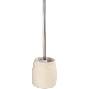 Wenko WC-Bürstengarnitur Goa Beige aus Polyresin mit Edelstahlgriff für Bad und Gäste-WC.