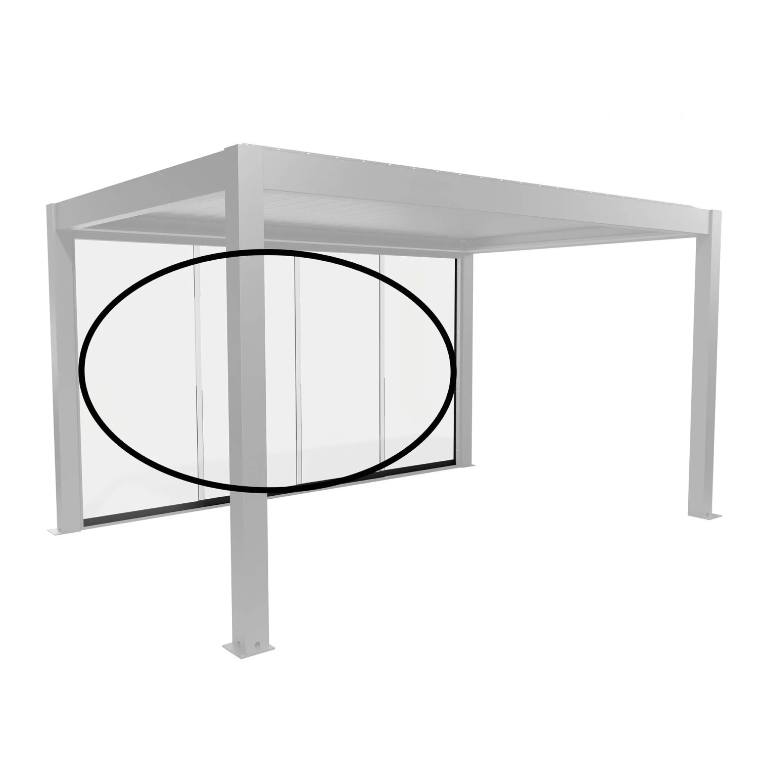 Biohort Glasschiebewand Klarglas Gr. 4m Dunkelgrau-Metallic Pergola