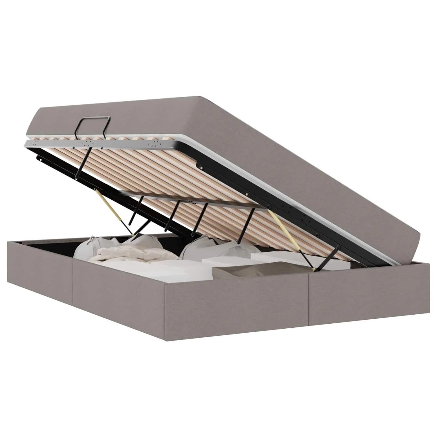 vidaXL Stauraumbett mit Matratze Taupe 140 x 200 cm Polyester 3399667 günstig online kaufen