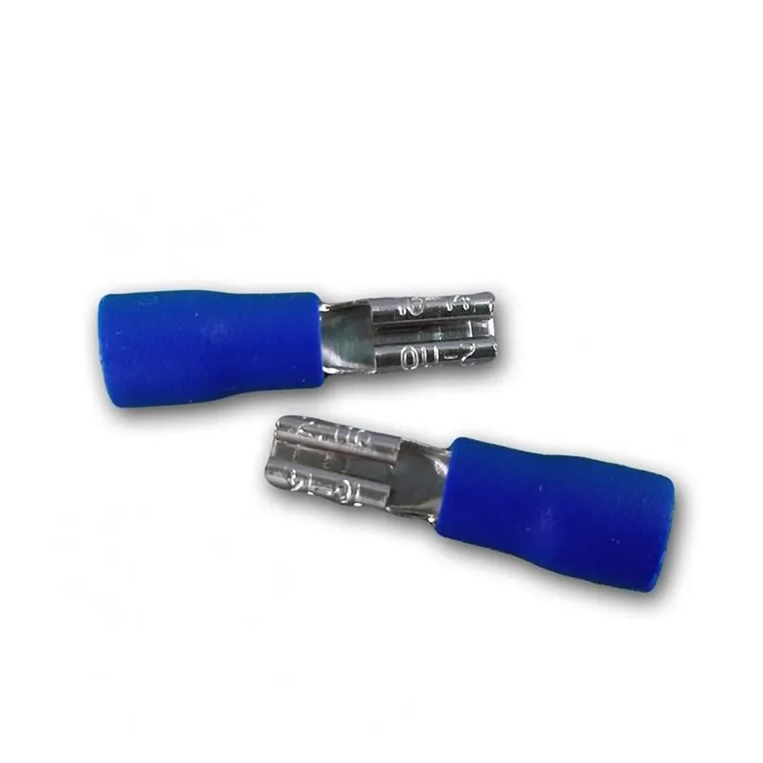 BLANKO 50er Set Flachsteckhülse Blau 28x08mm 15-25mm²