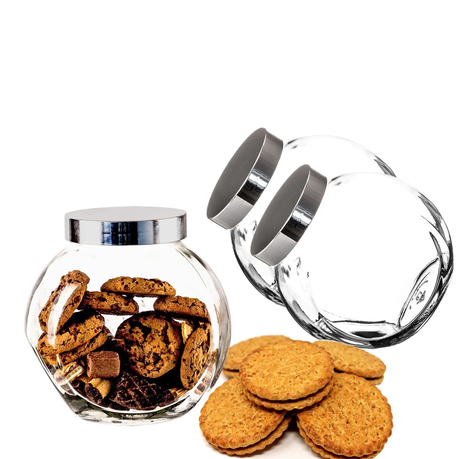 BigDean 2er Set 2 Liter Bonbonglas Mit Schraubdeckel Candy Glas Groß Für Süßigkeiten Kekse Mehl Aufbewahrung Und Gewürze Made In Germany BigDean 2er Set 2 Liter Bonbonglas mit Schraubdeckel - Candy-Glas groß - Für Süßigkeiten, Kekse, Mehl-Aufbewahrung & Gewürze - Made in Germany
