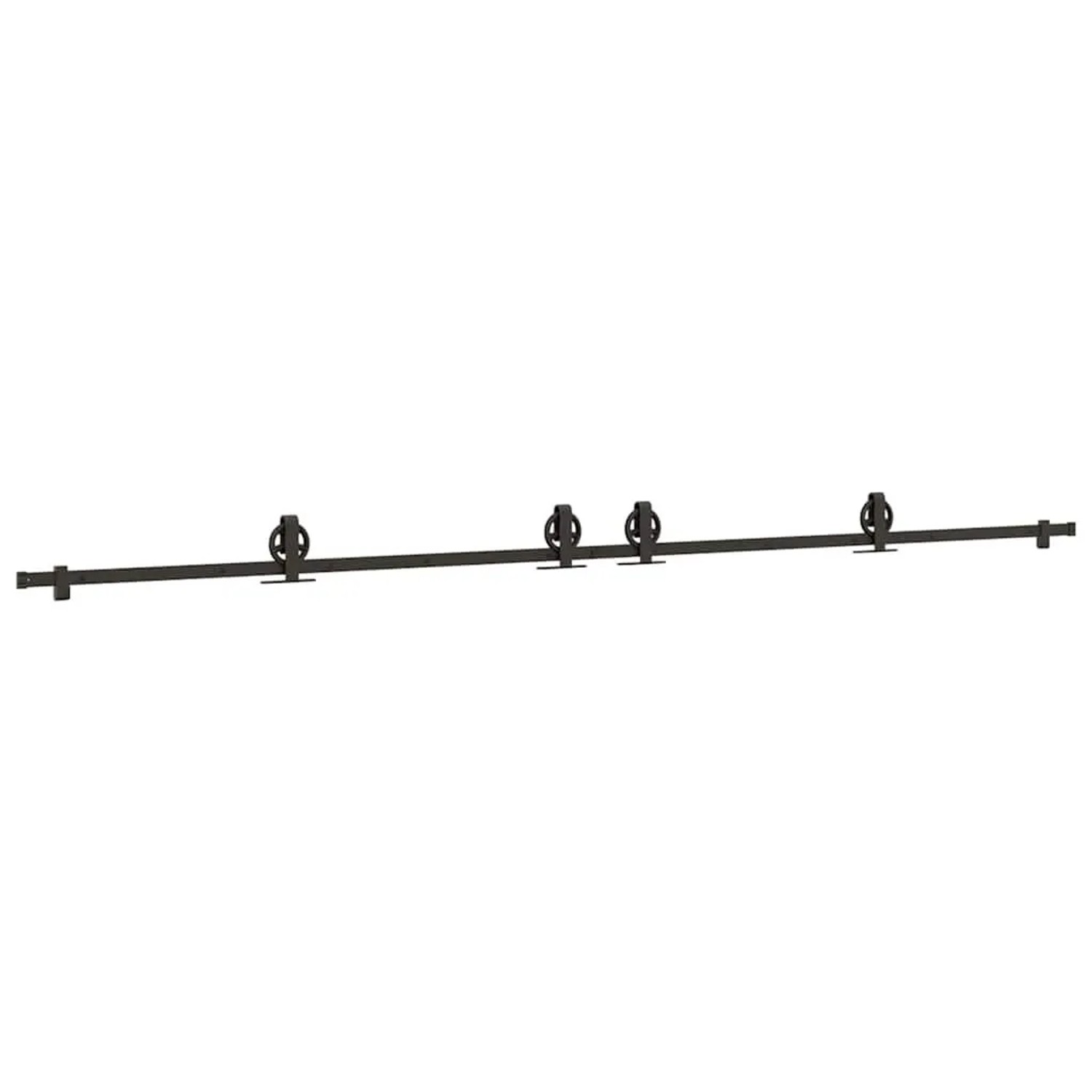 vidaXL Schiebetürbeschlag-Set 366 cm Stahl Schwarz 3295799