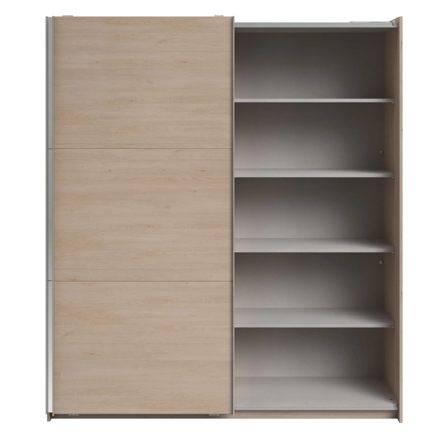 Parisot Kleiderschrank 2-Türig mit Spiegel in Jackson Eiche Schiebetürenschrank 178 x 203 cm Soft-Close Swing_8