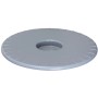 Silberner Wagner Pflanzenroller Ultraflat GH 0450, Ø 30 cm, aus wetterfestem Kunststoff.