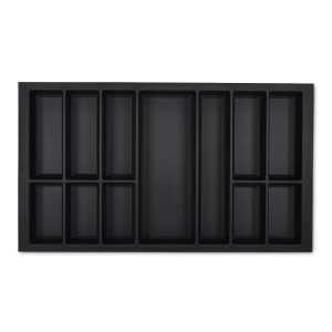 SOTECH Orga-Box VII Besteckeinsatz Schwarz 900 mm Höhe 50,5 mm mit Softtouch Oberfläche