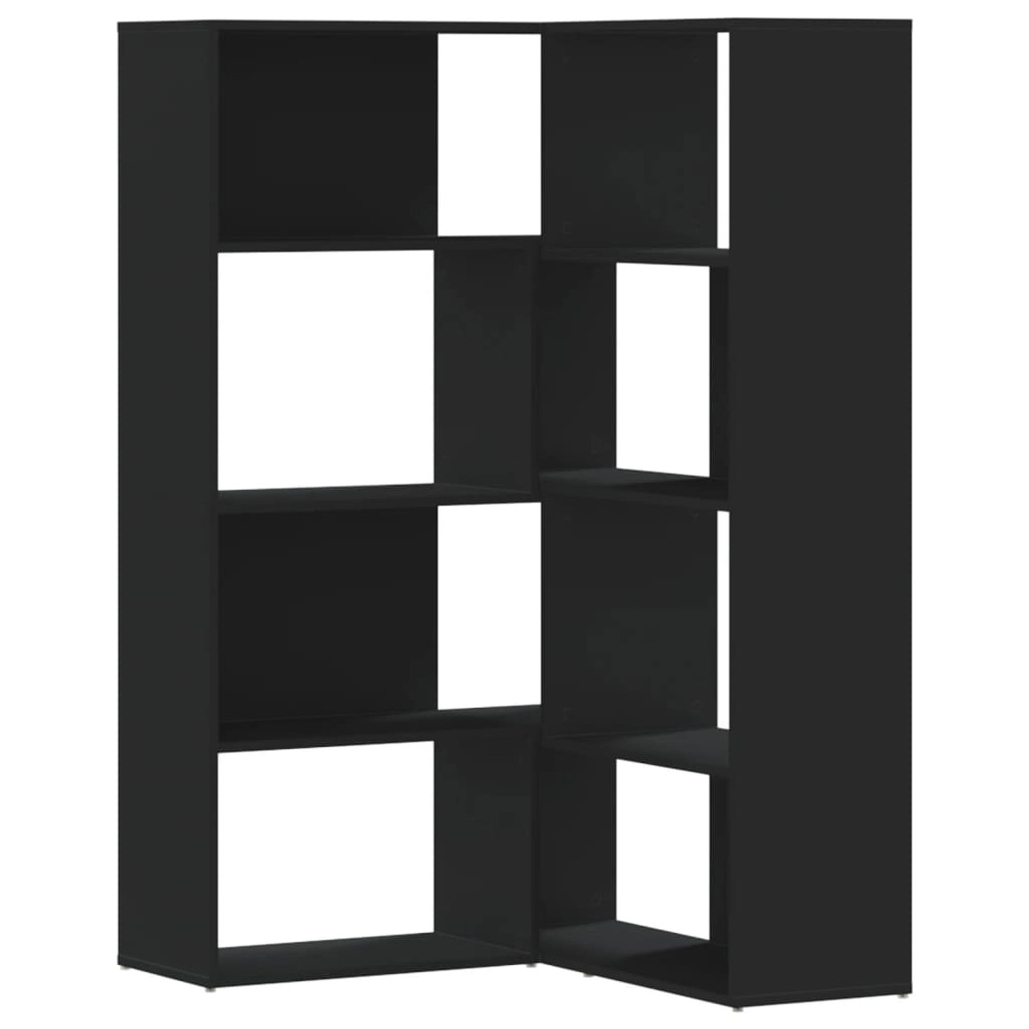 vidaXL Bücherregal Eckregal Bücherregal 4 Etagen Schwarz 85x85x140 cm Spanp günstig online kaufen